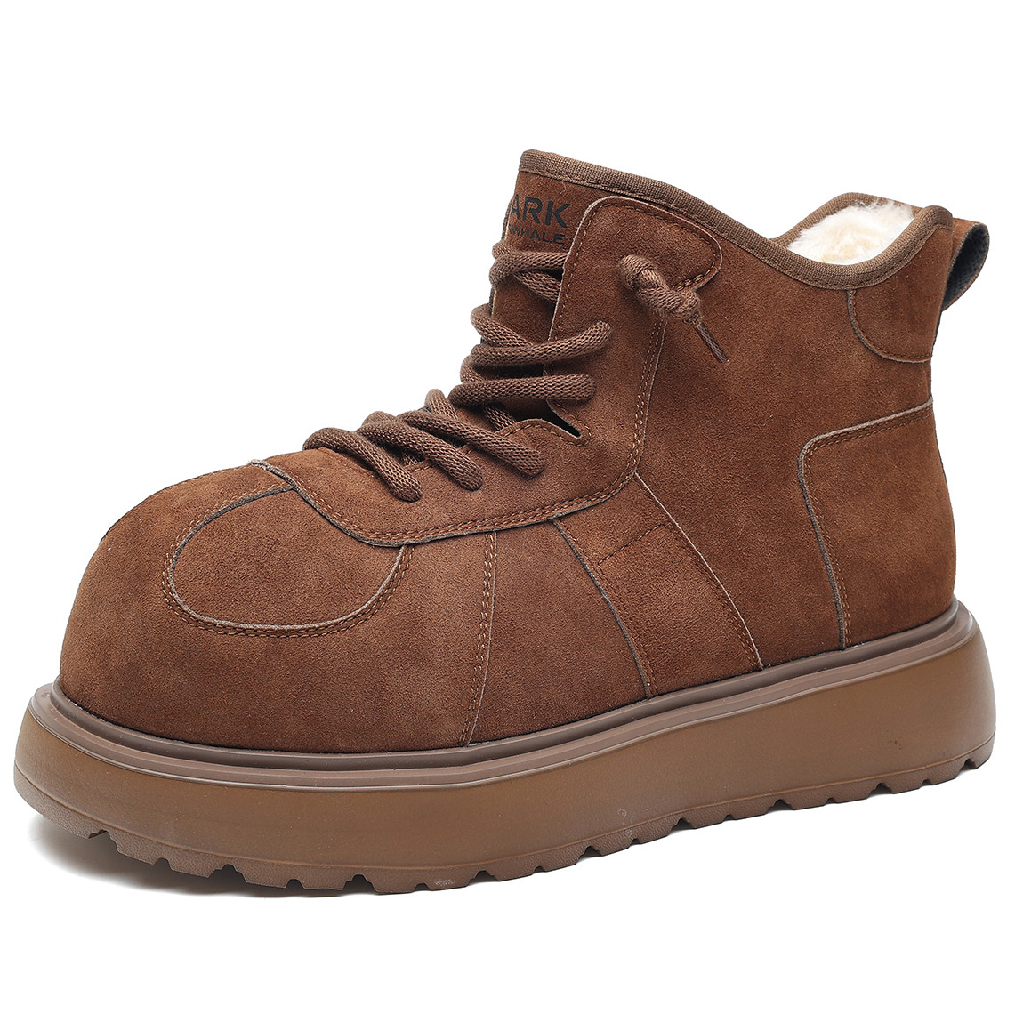 Mens Round Toe Fluffy Faux Fur Short Snow Boots - Image 2