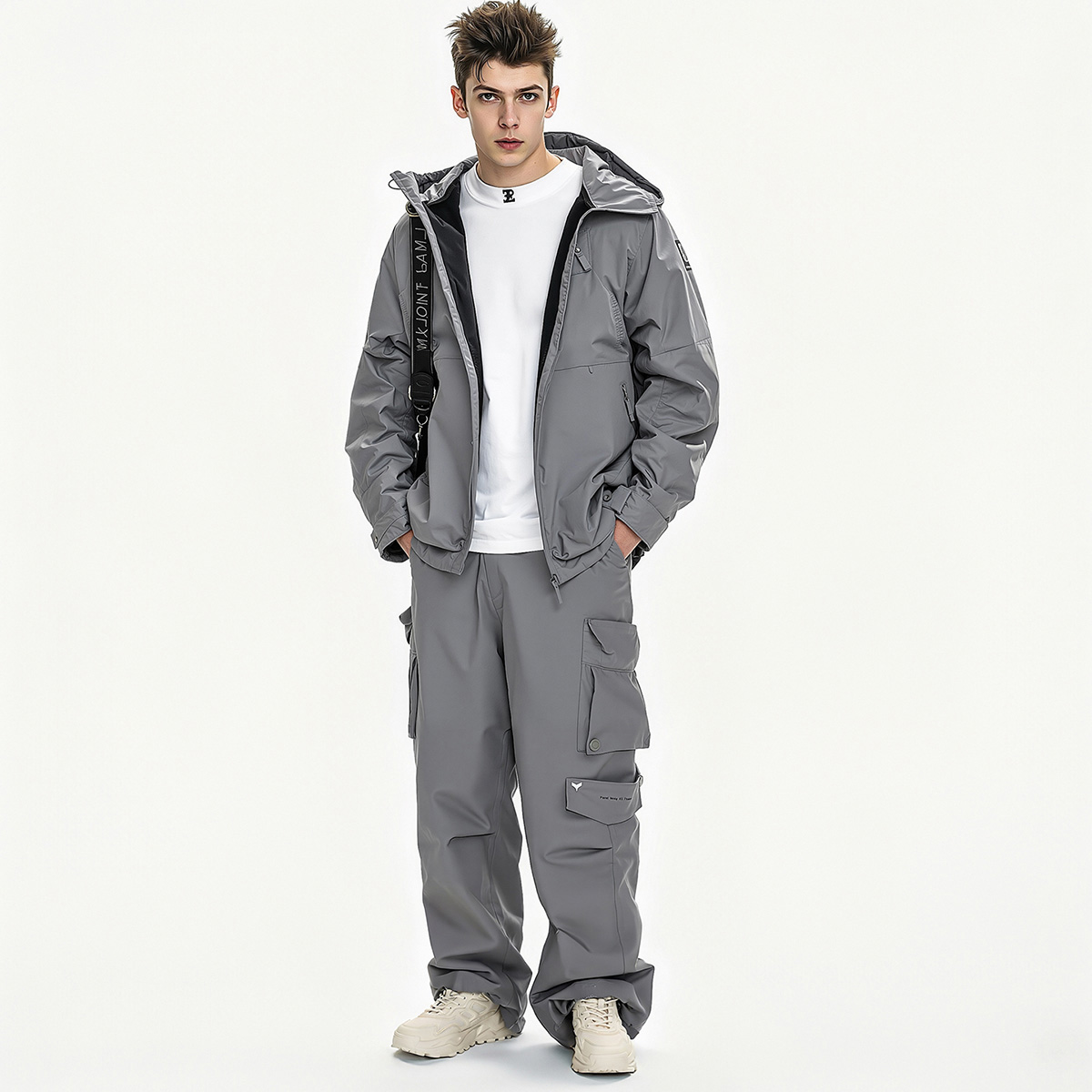 Mens Sculpting and Contouring Wide Platform Sneakers with Mesh and Leather Blocked - Image 5