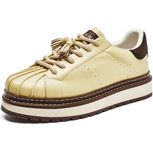 Mens Shell Toe Tassel Pendant Leather Skate Shoes