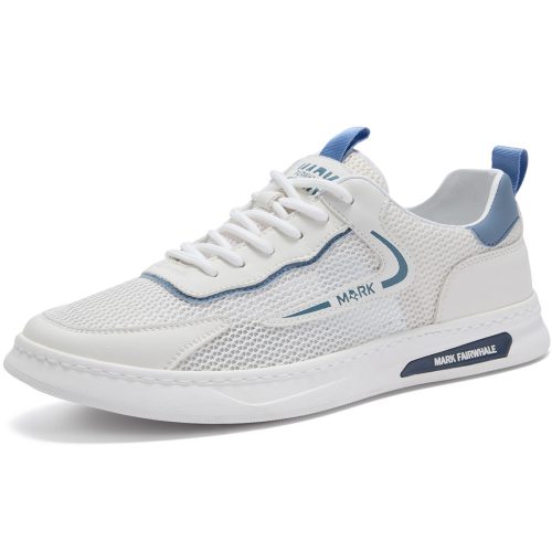 Mens Solid Color Thin Sole Breathable Mesh Skate Shoes with Heel Tab