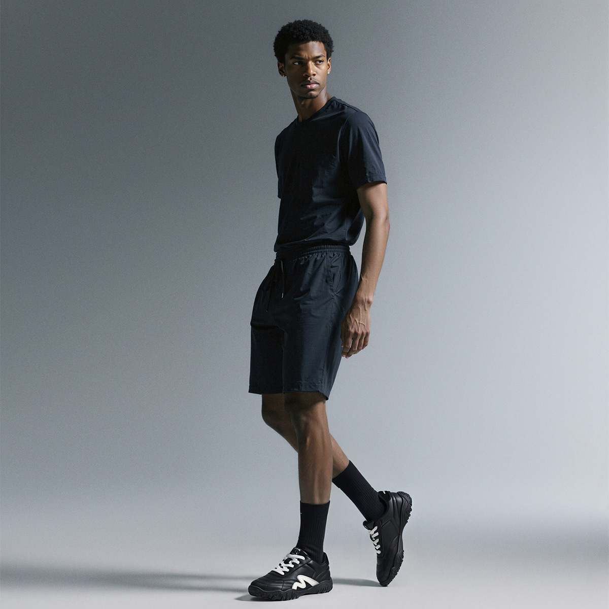 Mens Streamlined M Patchwork Leather German Army Sneakers with Irregular Lugged Outsole - Image 7