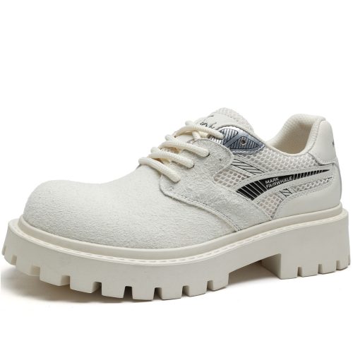 Mens Suede and Mesh Fabric Block Low Top Work Boots