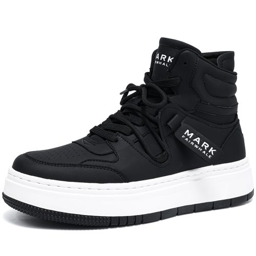 Mens Thick Soled Breathable High Top Skate Shoes with Padded Collar