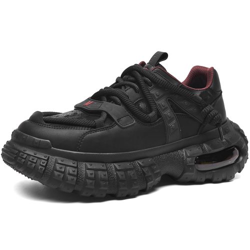 Mens Tire Inspired Chunky Sole Sneakers with Hollow Air Cushion