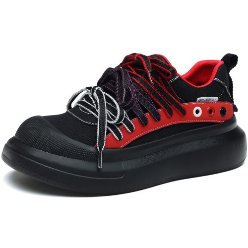 Mens Trendy Platform Sneakers with Three Color Laces