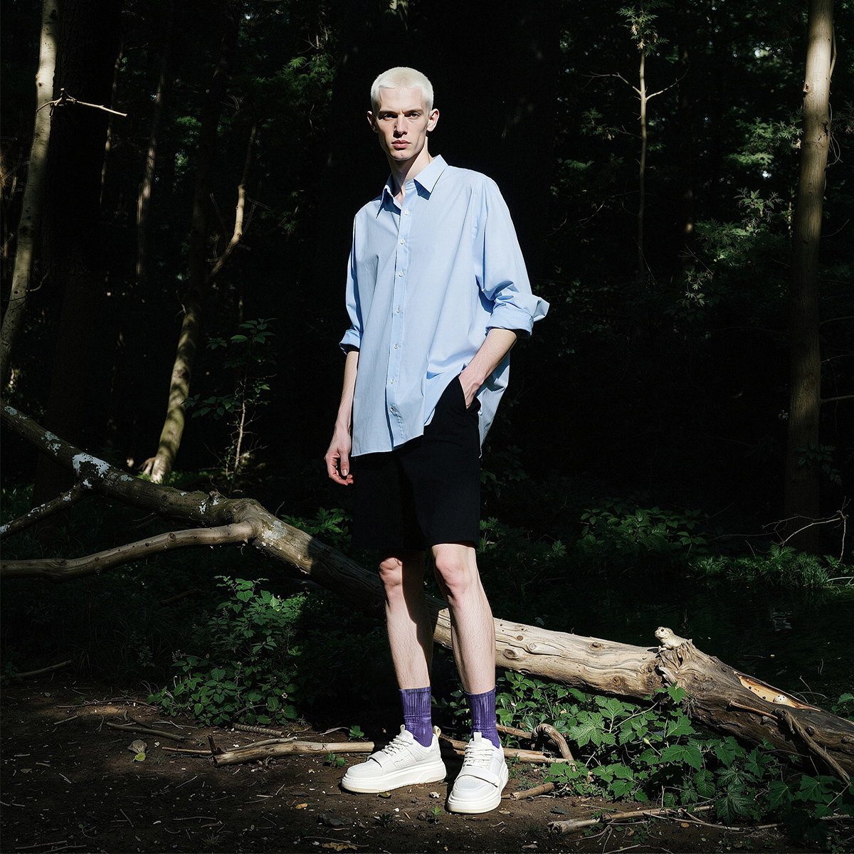 Mens Velcro Colorblock Perforated Platform Skate Shoes - Image 4