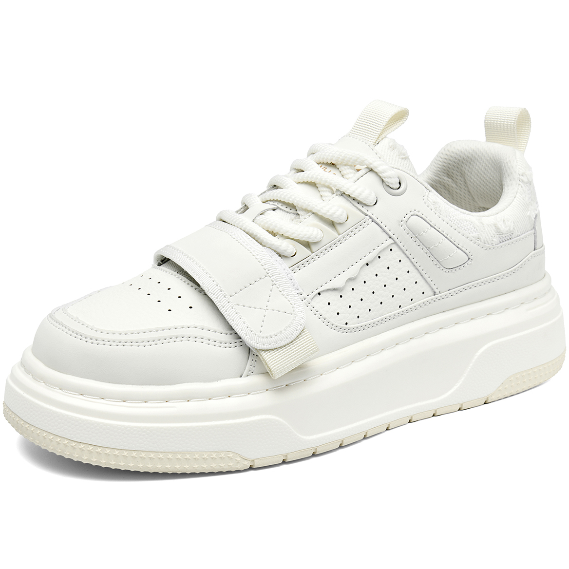 Mens Velcro Colorblock Perforated Platform Skate Shoes - Image 2