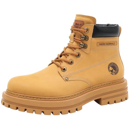 Mens Waterproof Platform Lace Up Round Toe Work Boots