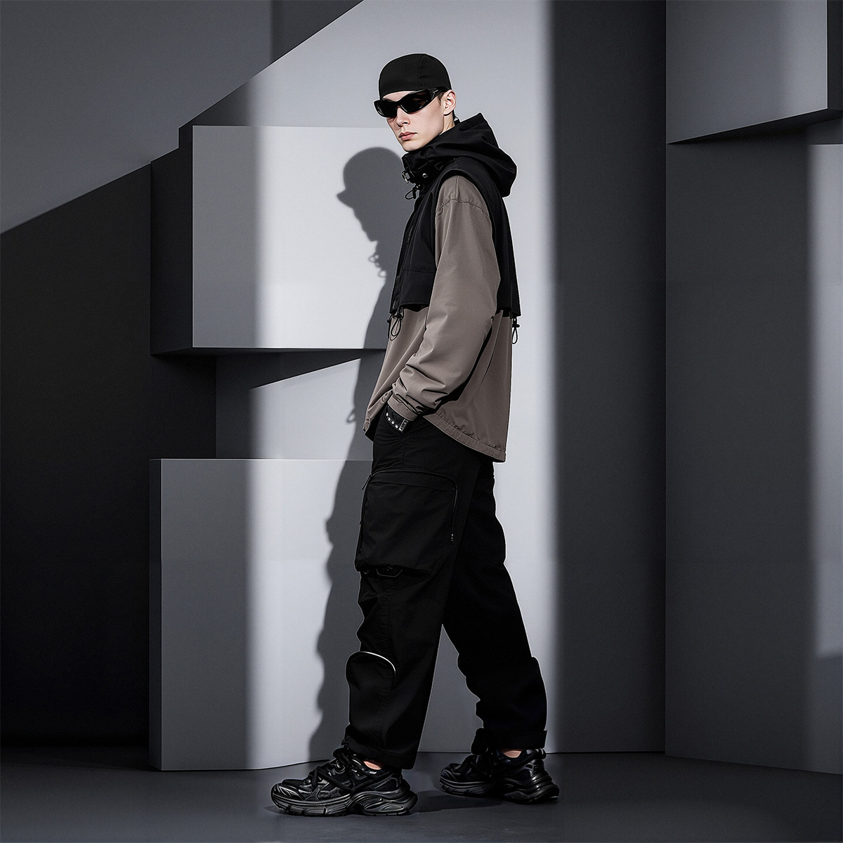 Mesh Upper Chunky Sole Dad Sneakers with Dual Laces - Image 5