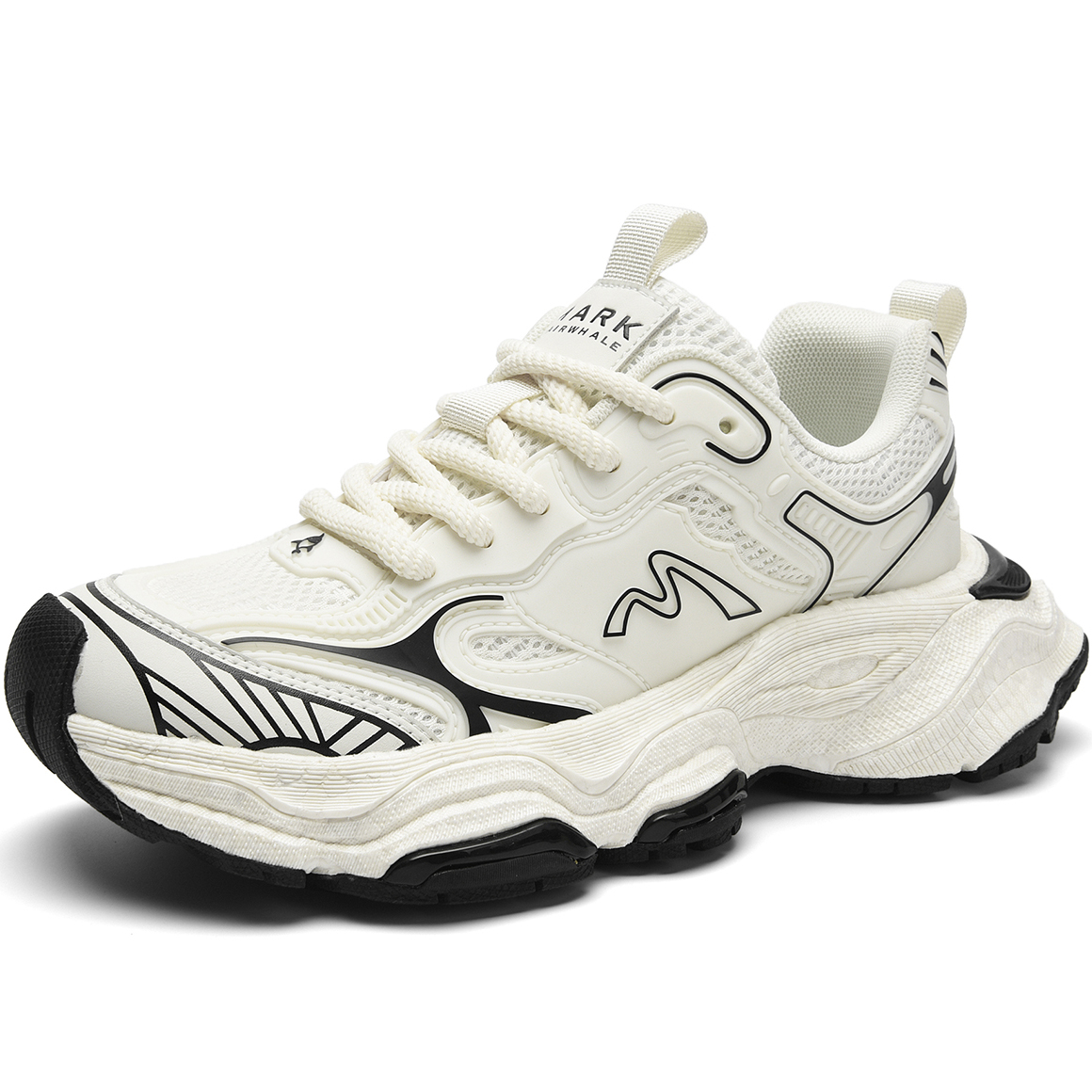 Mesh and Synthetic Leather Chunky Sole Contrast Trim Sneakers with Brand Logo M