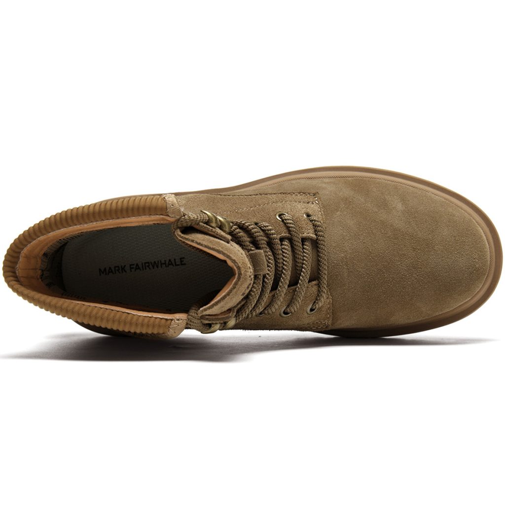 Suede Turnover Cuff High Top Chunky Sole Work Boots Single Top View