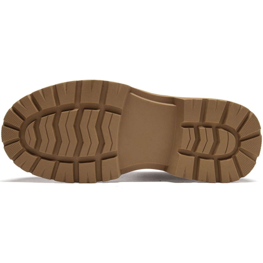 Suede Turnover Cuff High Top Chunky Sole Work Boots Sole Detail