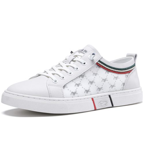 Breathable Mesh Elastic Shoe Laces Skate Shoes with Color Blocked Stripe Detailing