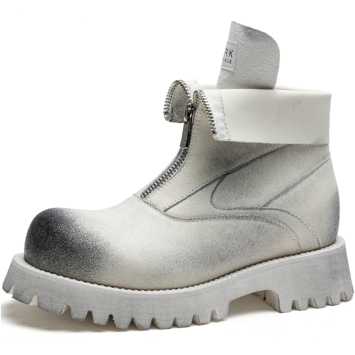 Convertible Fold Over Front Zip Distressed Suede Work Boots