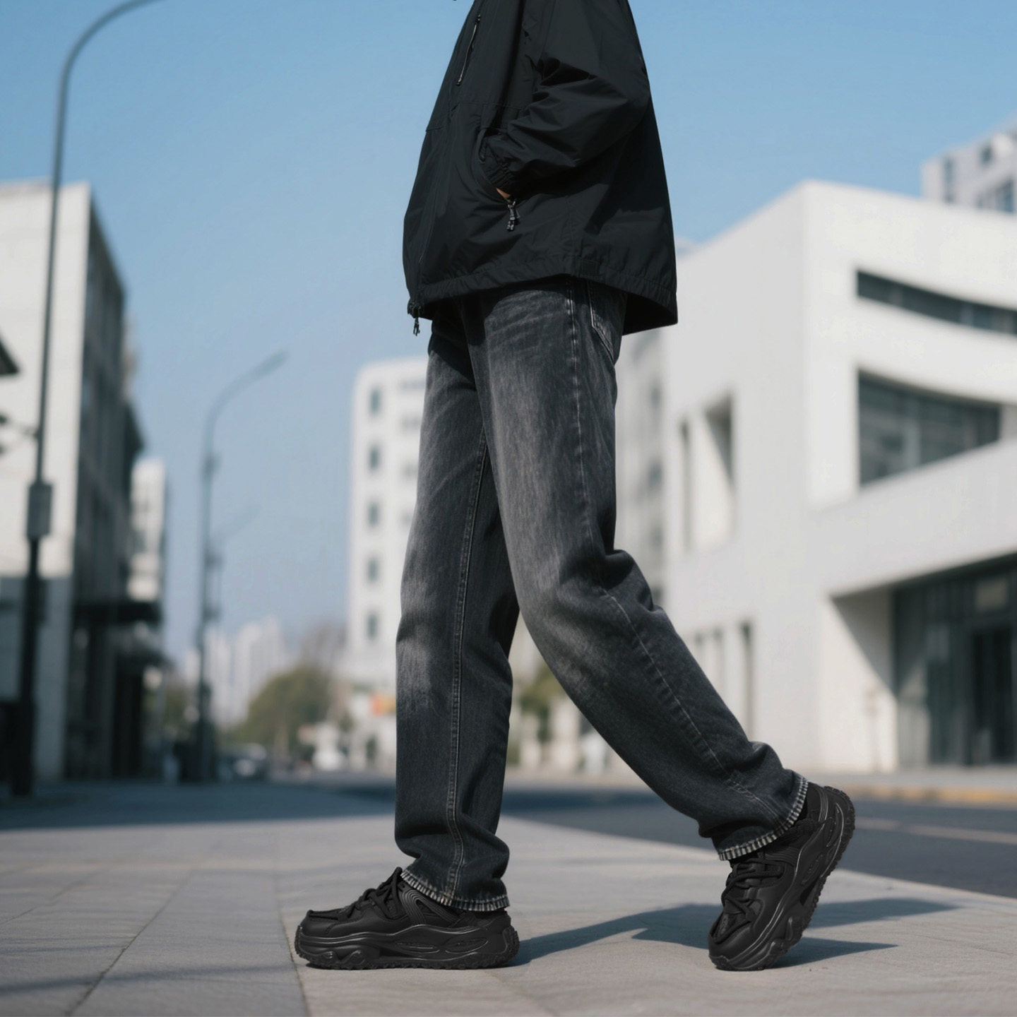 Mens Air Cushion Leather Multi Strap Chunky Lug Sole Sneakers - Image 3