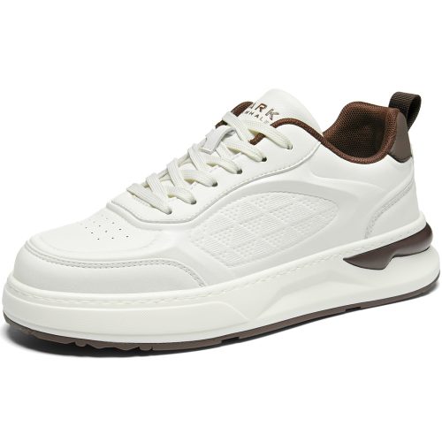 Mens Breathable Platform Skate Shoes Color Blocked with Embossed Leather Upper