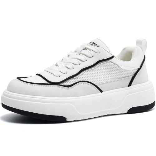 Mens Breathable Platform Sole Sneakers with Color Blocking Stripes