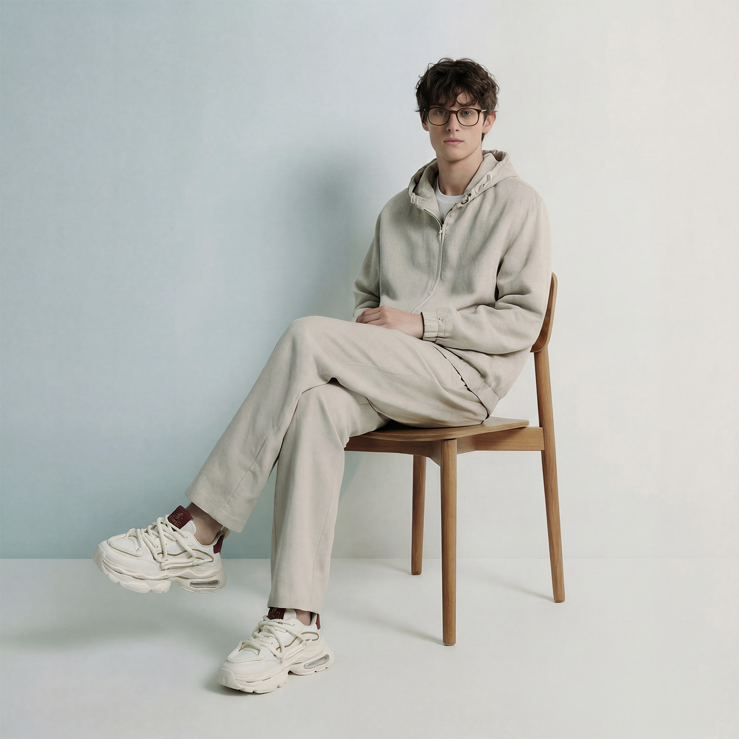 Mens Chunky Platform Dad Shoes with Air Cushioned Soles and Dual Lace Design - Image 7