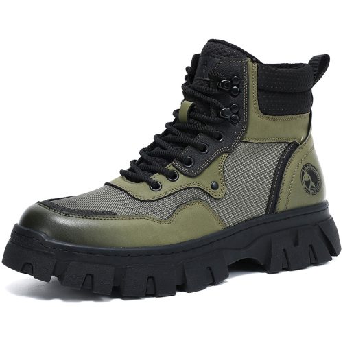 Mens Chunky Sole Outdoor Techwear Work Boots with Mesh Panels