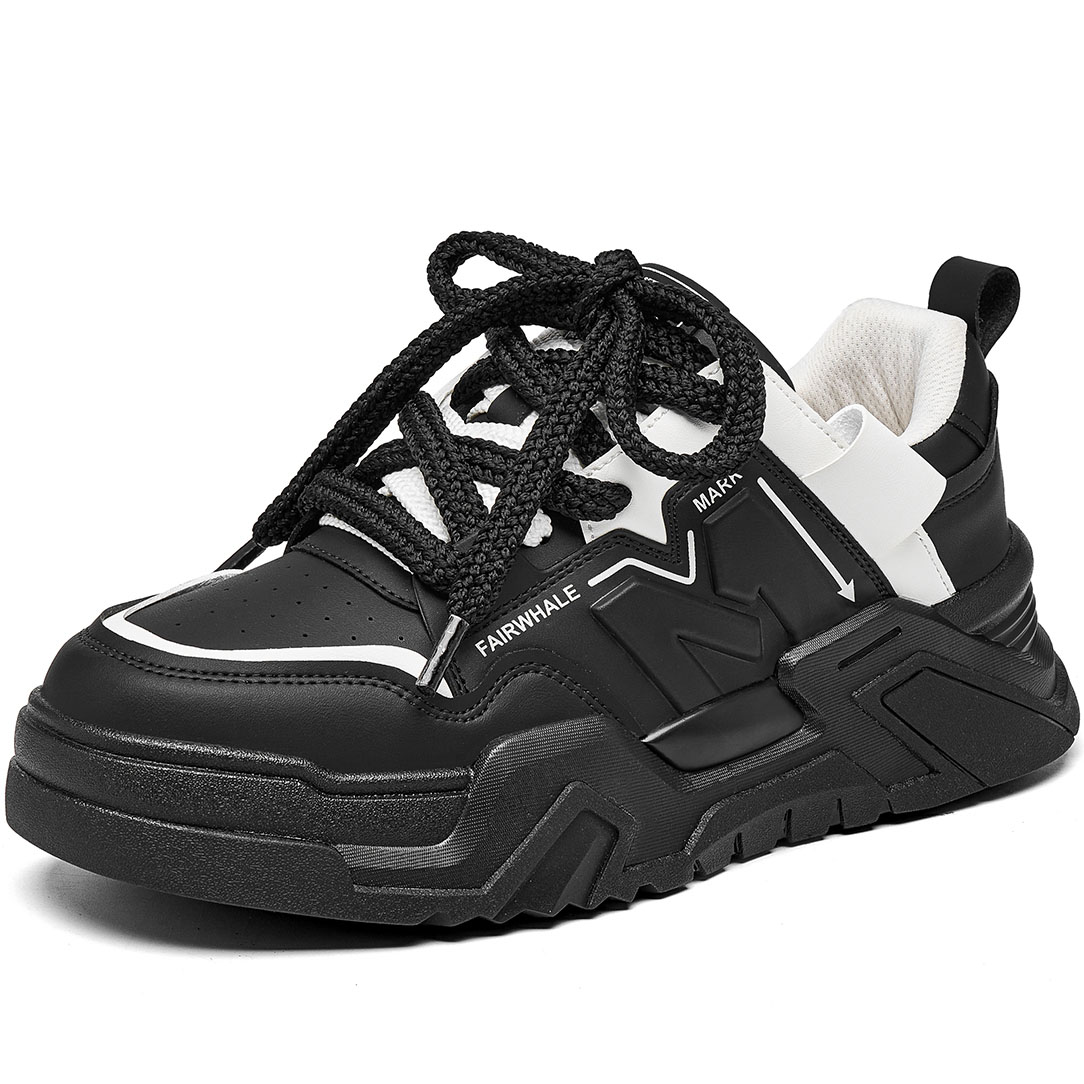 Mens Color Blocking Tactical Platform Sneakers with Double Laces