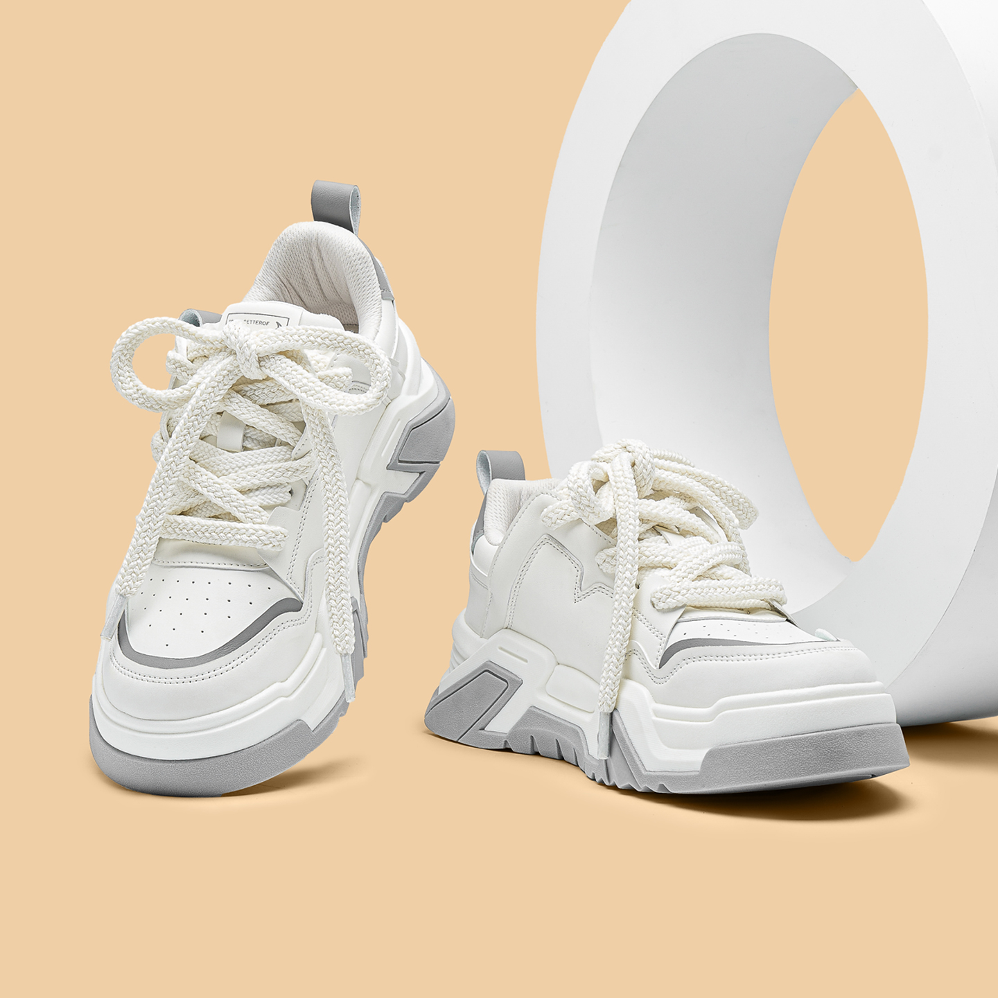 Mens Color Blocking Tactical Platform Sneakers with Double Laces - Image 5