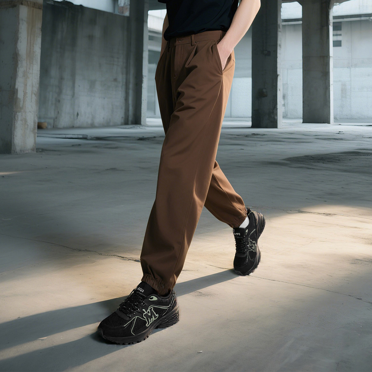 Mens Mesh Panel Breathable Sneakers Featuring M Graphic Embellishment - Image 8