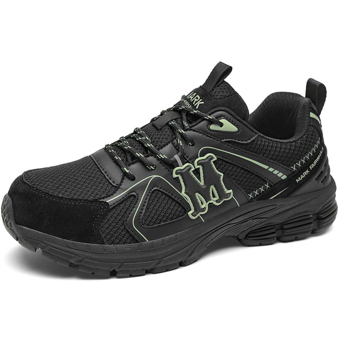 Mens Mesh Panel Breathable Sneakers Featuring M Graphic Embellishment