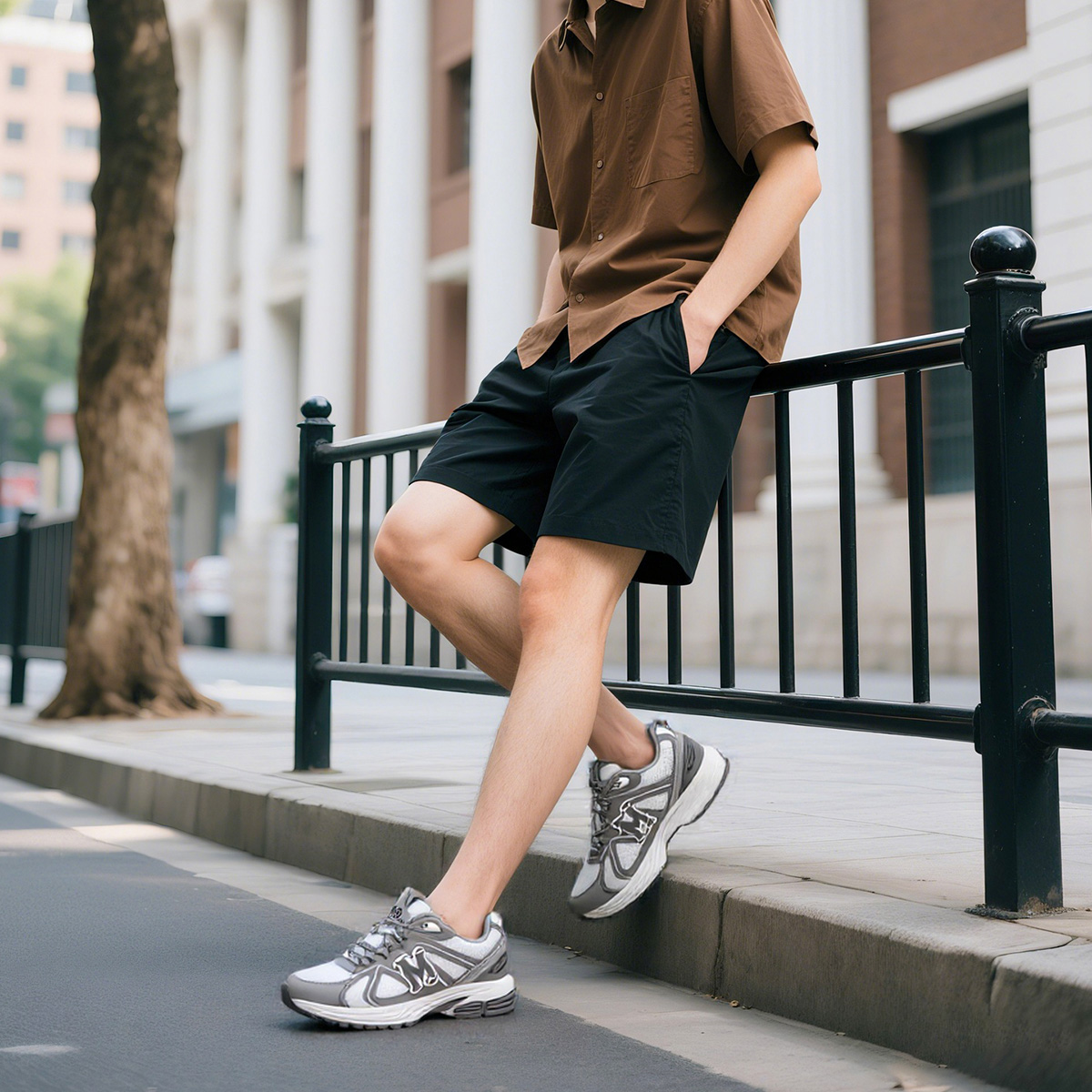 Mens Mesh Panel Breathable Sneakers Featuring M Graphic Embellishment - Image 14