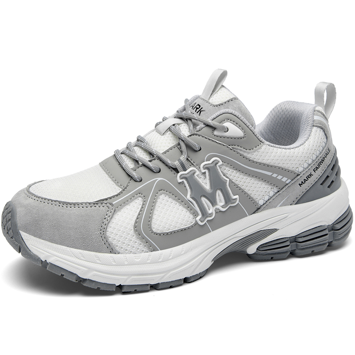 Mens Mesh Panel Breathable Sneakers Featuring M Graphic Embellishment - Image 3