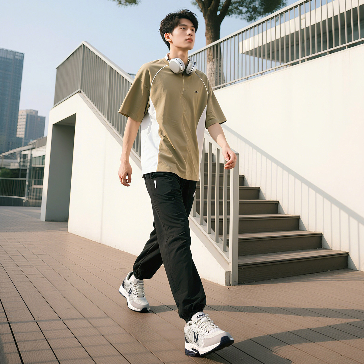 Mens Mesh Panel Breathable Sneakers Featuring M Graphic Embellishment - Image 11