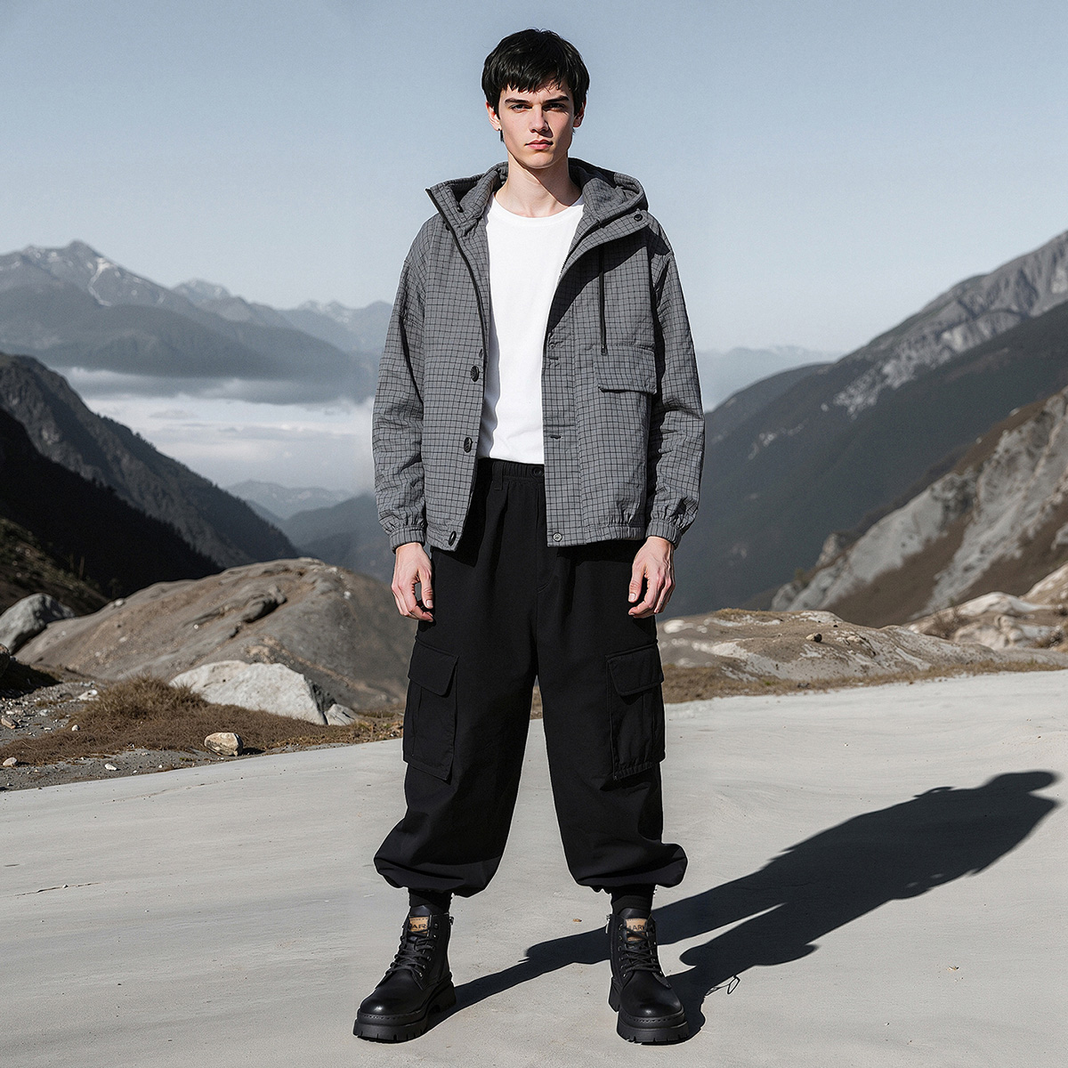 Mens Solid Color Retro Leather Boots with Side Pockets Decoration - Image 7