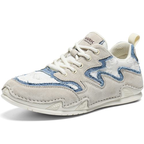 Mens Suede Denim Irregular Patchwork German Army Trainer Sneakers