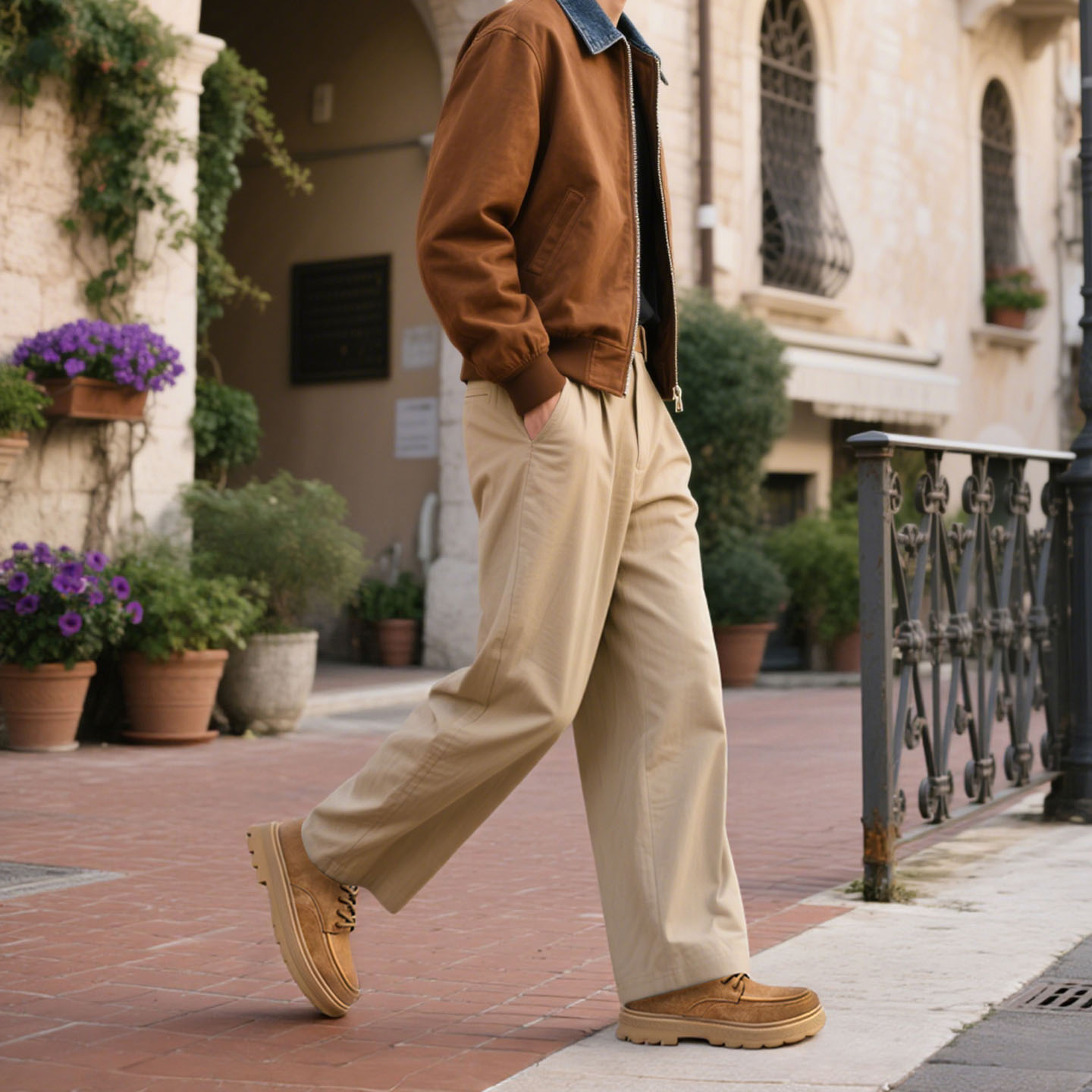 Mens Suede Leather Low Top Minimalist Business Lug Platform Sneakers - Image 5