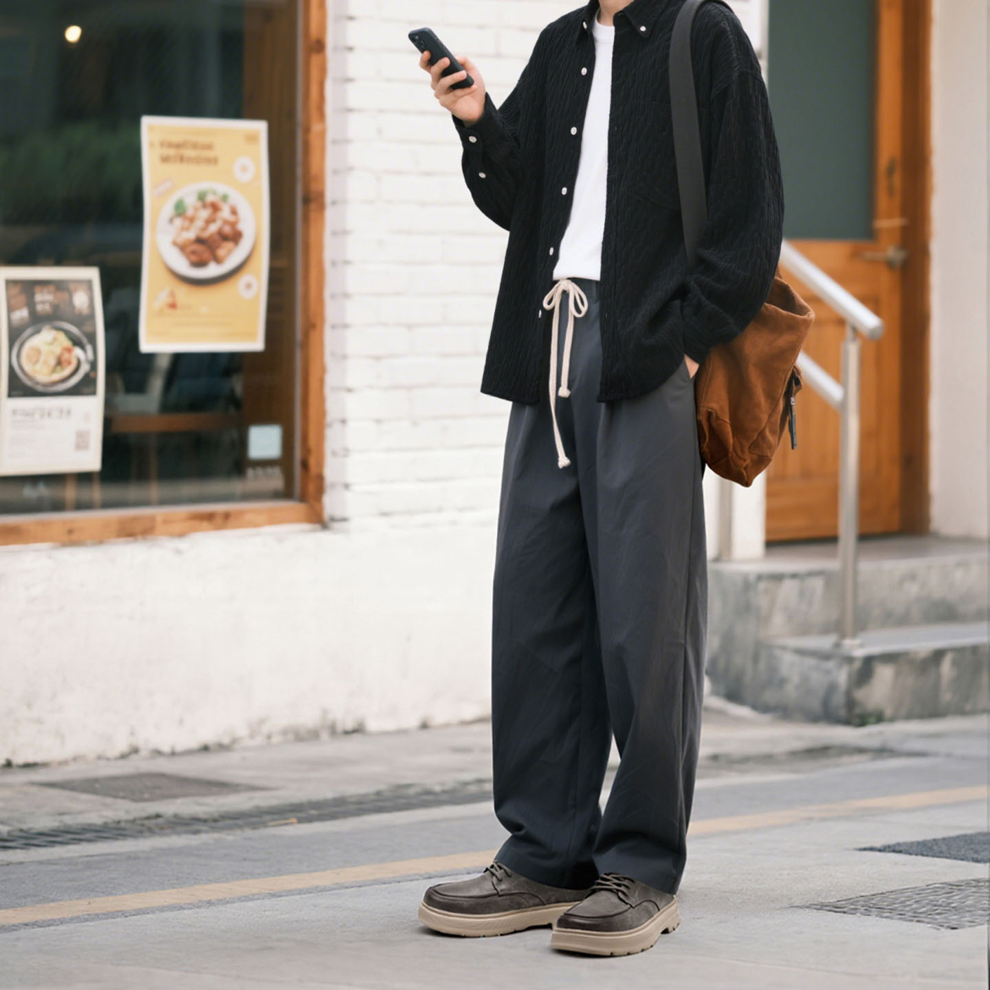 Mens Suede Leather Low Top Minimalist Business Lug Platform Sneakers - Image 4