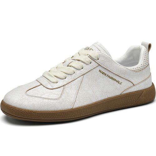 Mens Vintage Cracked Texture Leather T Toe Gum Sole Skate Shoes