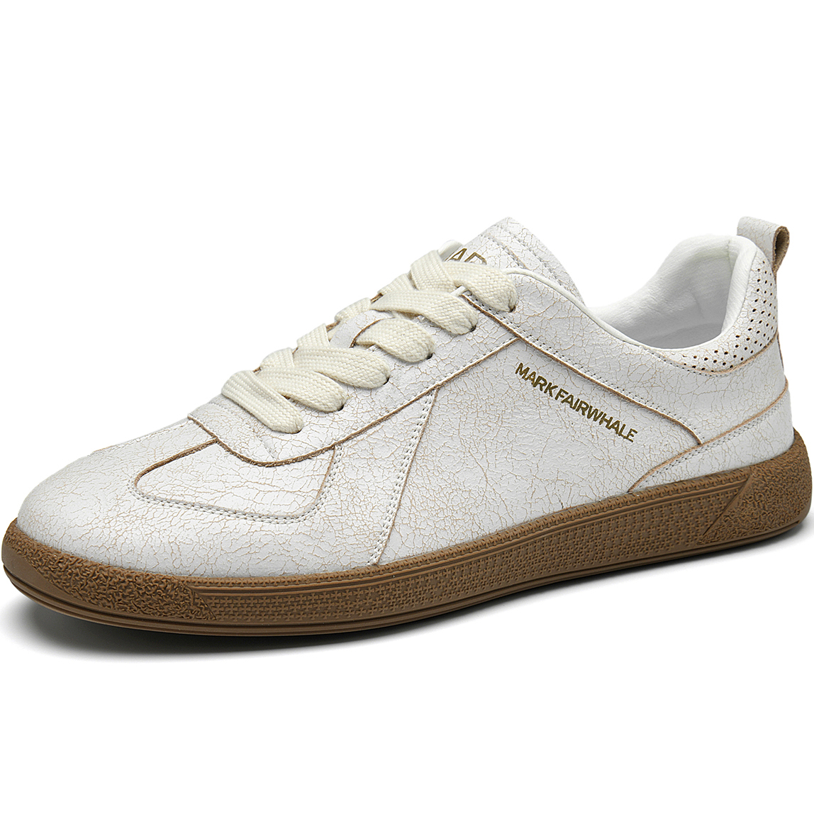 Mens Vintage Cracked Texture Leather T Toe Gum Sole Skate Shoes