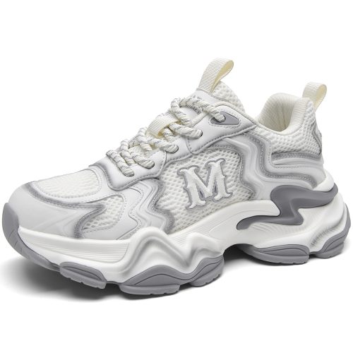 Mens M Letter Wavy Overlays Breathable Mesh Dad Shoes