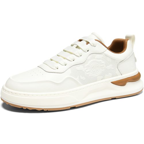 Microfiber Leather Embossed Breathable Platform Skate Shoes