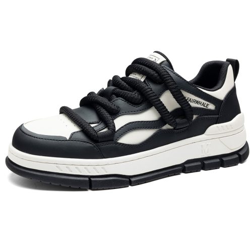 Platform Skate Shoes with Woven Laces and M Emblem Detail