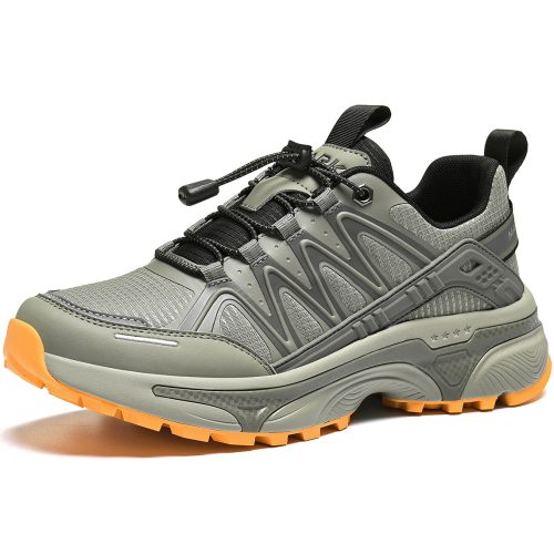 Quick Lacing Buckle Closure Textured Mesh Fabric Upper Outdoor Hiking Sneakers