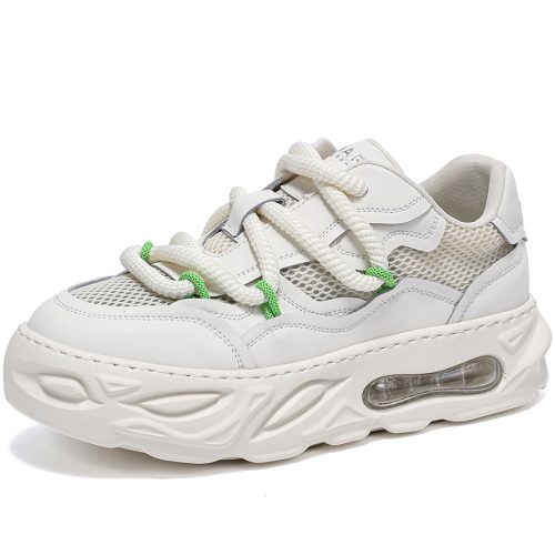 Visible Air Cushion Breathable Mesh Chunky Sneakers with Thick Shoelaces