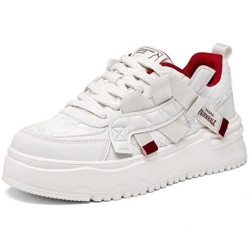 Mens Chunky Skate Shoes Distressed Multi layer Paneling with Rope Laces and Webbing Accents