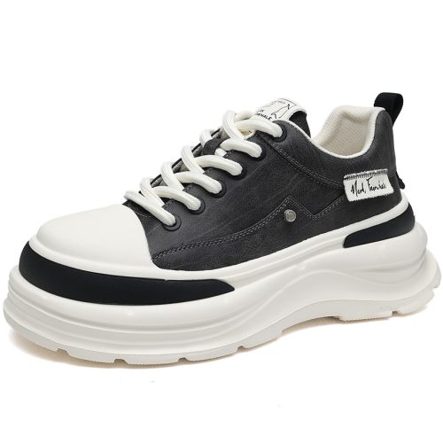 Mens Vintage Casual Sneakers Featuring Distressed Crackle Finish