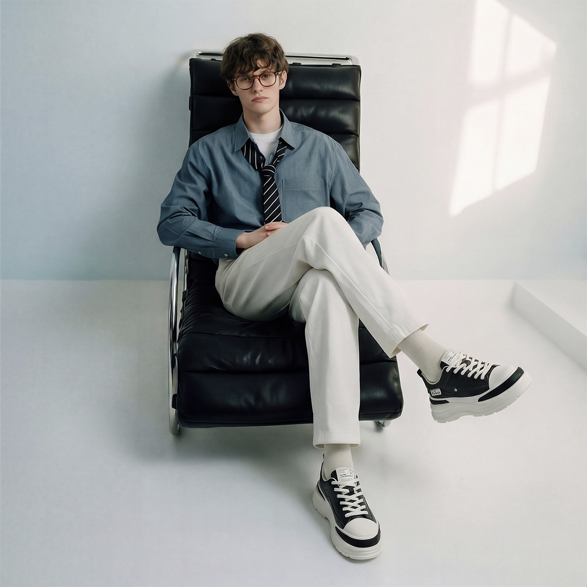 Mens Vintage Casual Sneakers Featuring Distressed Crackle Finish - Image 6