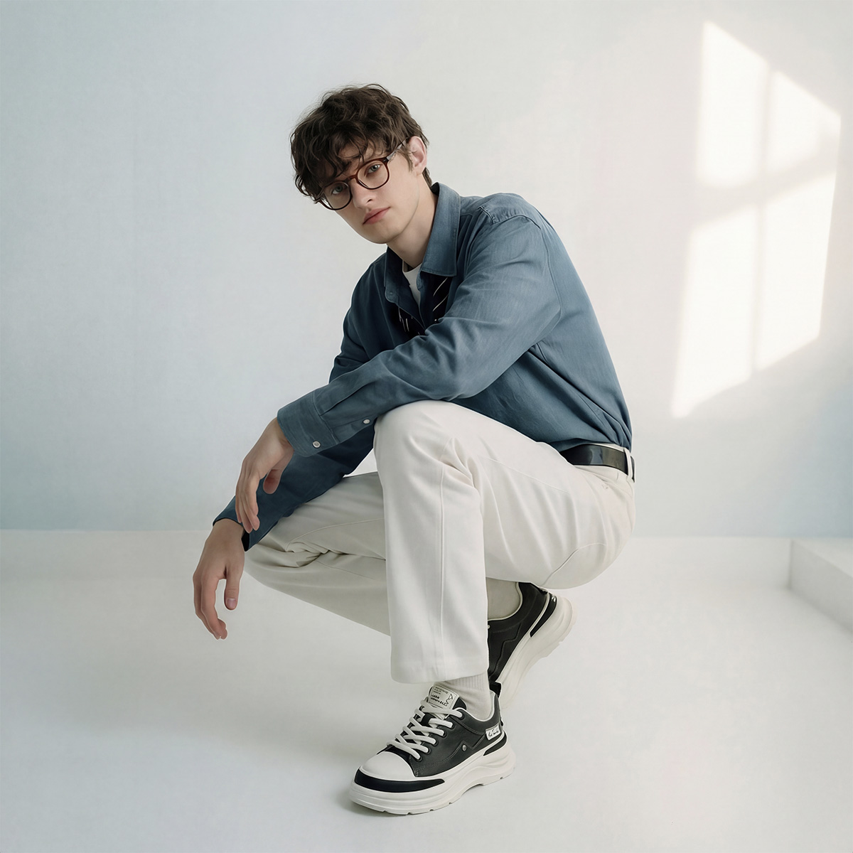 Mens Vintage Casual Sneakers Featuring Distressed Crackle Finish - Image 5